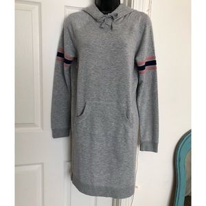New Pink Rose Gray Sweatshirt Dress, Size M
